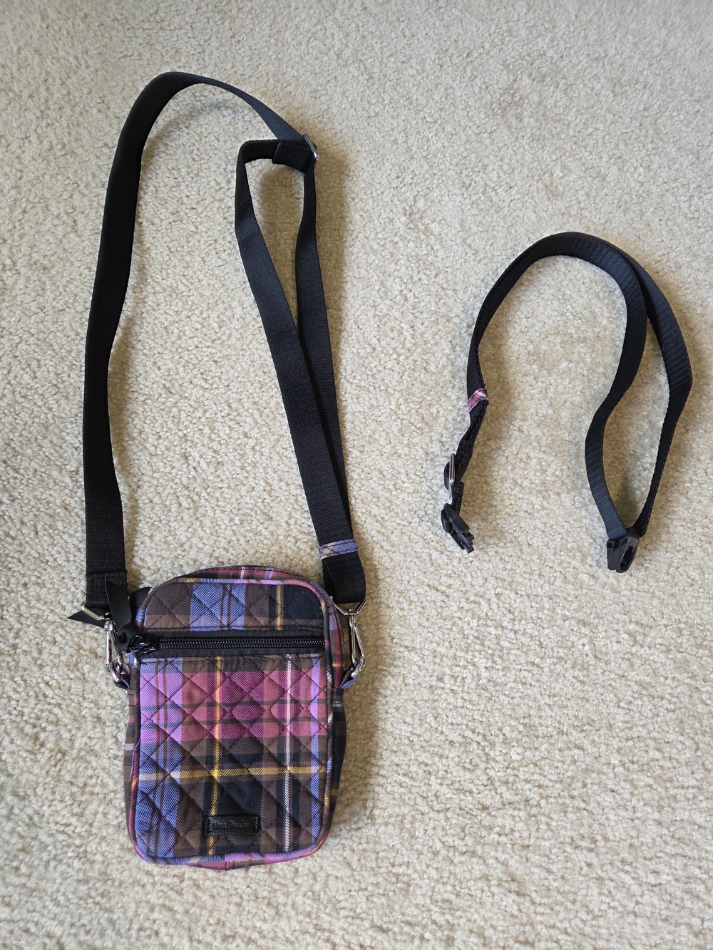 Vera Bradley Small Convertible Crossbody/ Waist Bag- Cozy Plaid